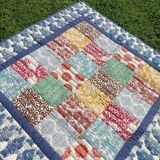 Retro colorful fleece bedspread