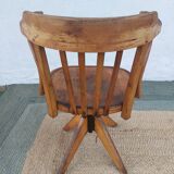 wooden swivel chair, height adjustable