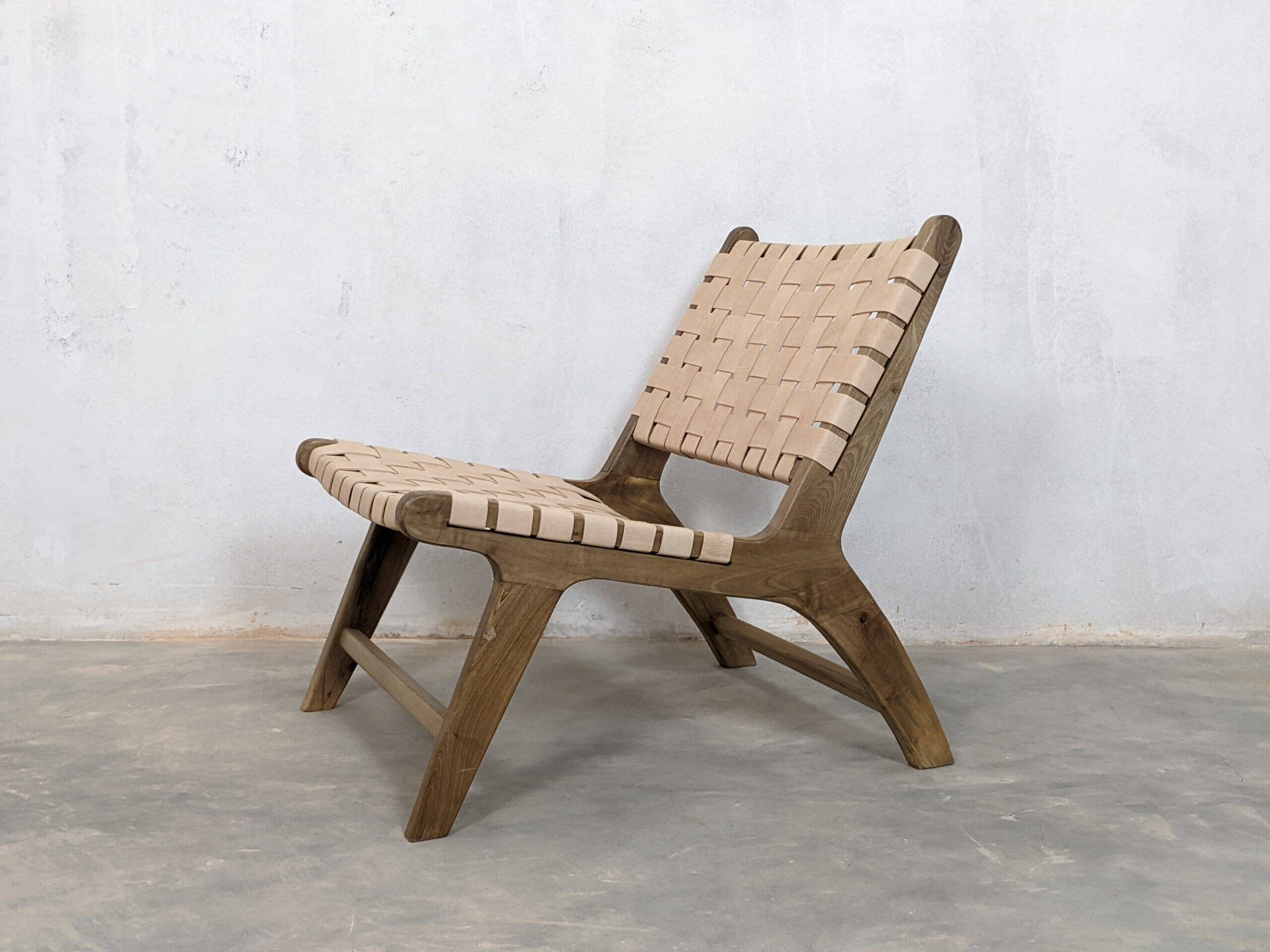 Chic Moroccan leather armchair