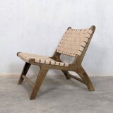 Chic Moroccan leather armchair