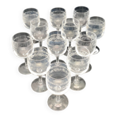 Aperitif or digestive stemmed glass in worked glass