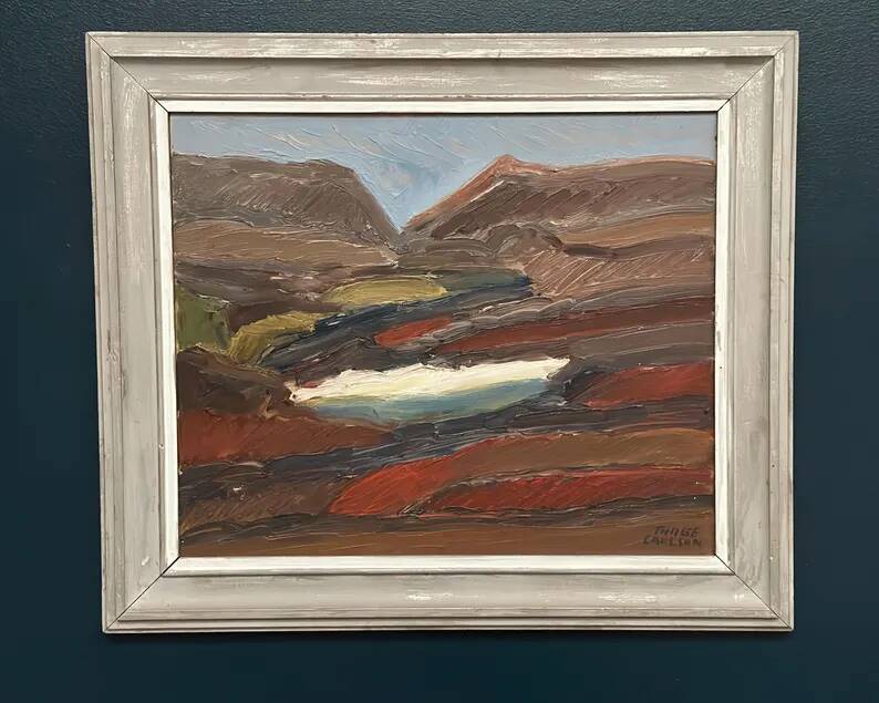 Original Swedish Oil on Panel – “Rustic Landscape” by Thage Carlson – Signed – Vintage & Framed – 72 × 61 cm (28.3" × 24")