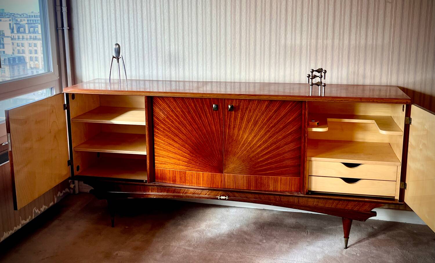 Buffet in rosewood and maple, 1960