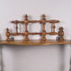 Napoleon III wall shelf in asian bamboo-style blond wood with 3 XIX trays