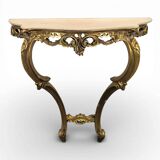 Golden wooden console in Louis XV style
