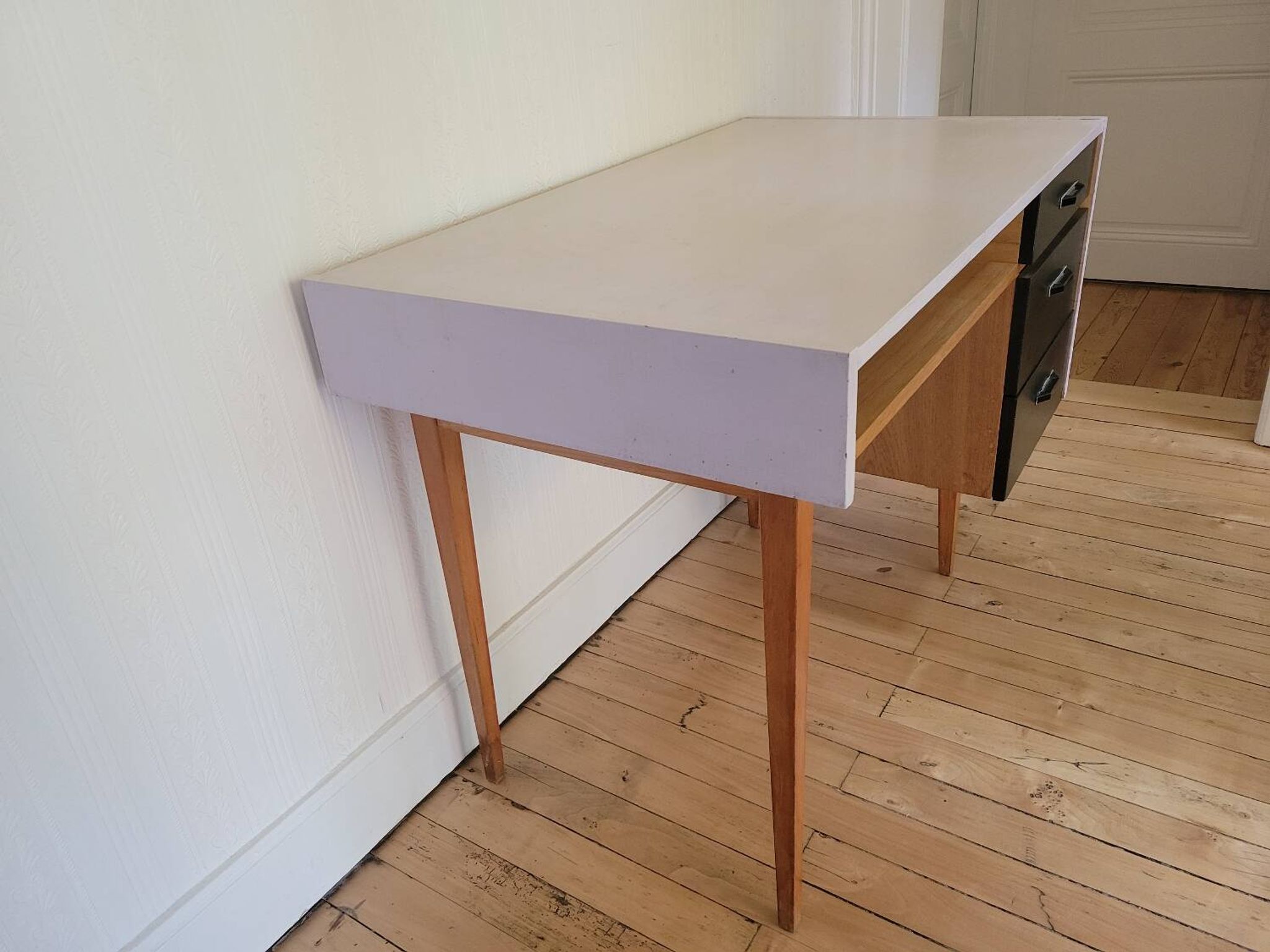 Bureau pieds compas vers1970