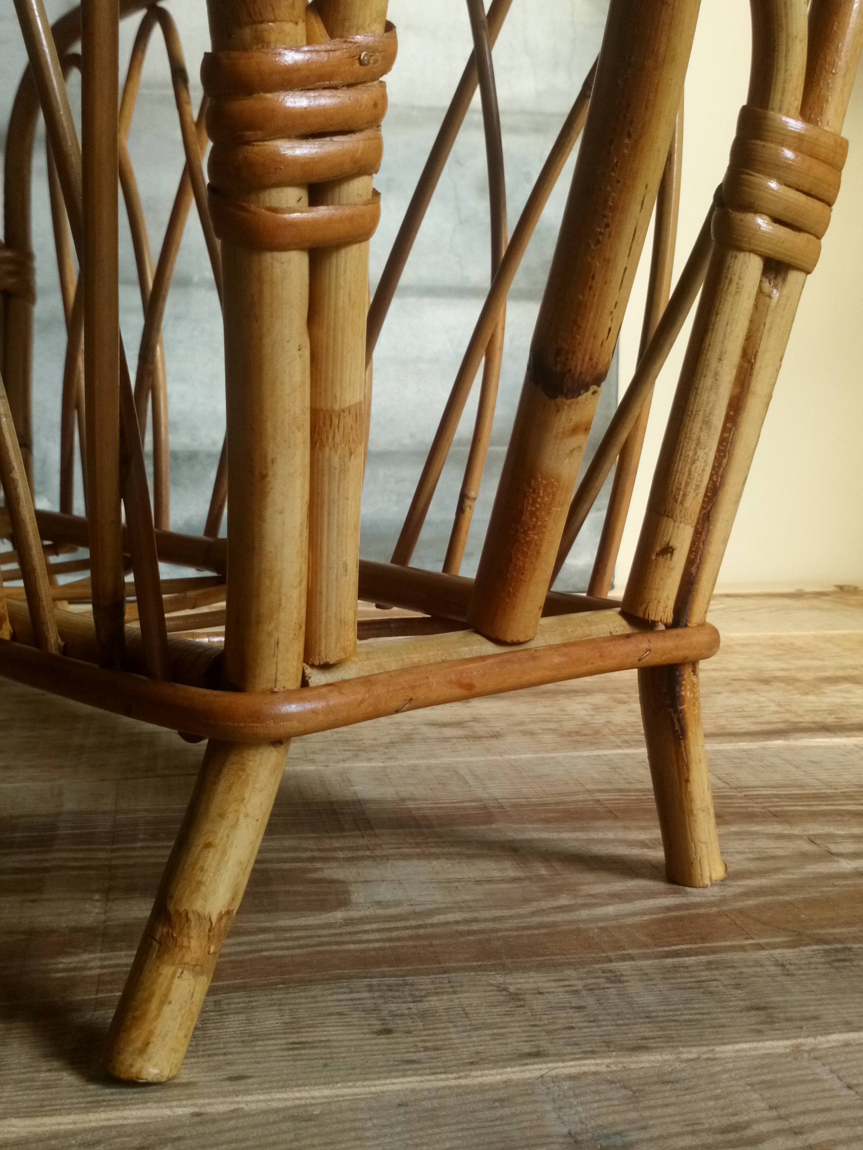 Rattan magazine holder 50s