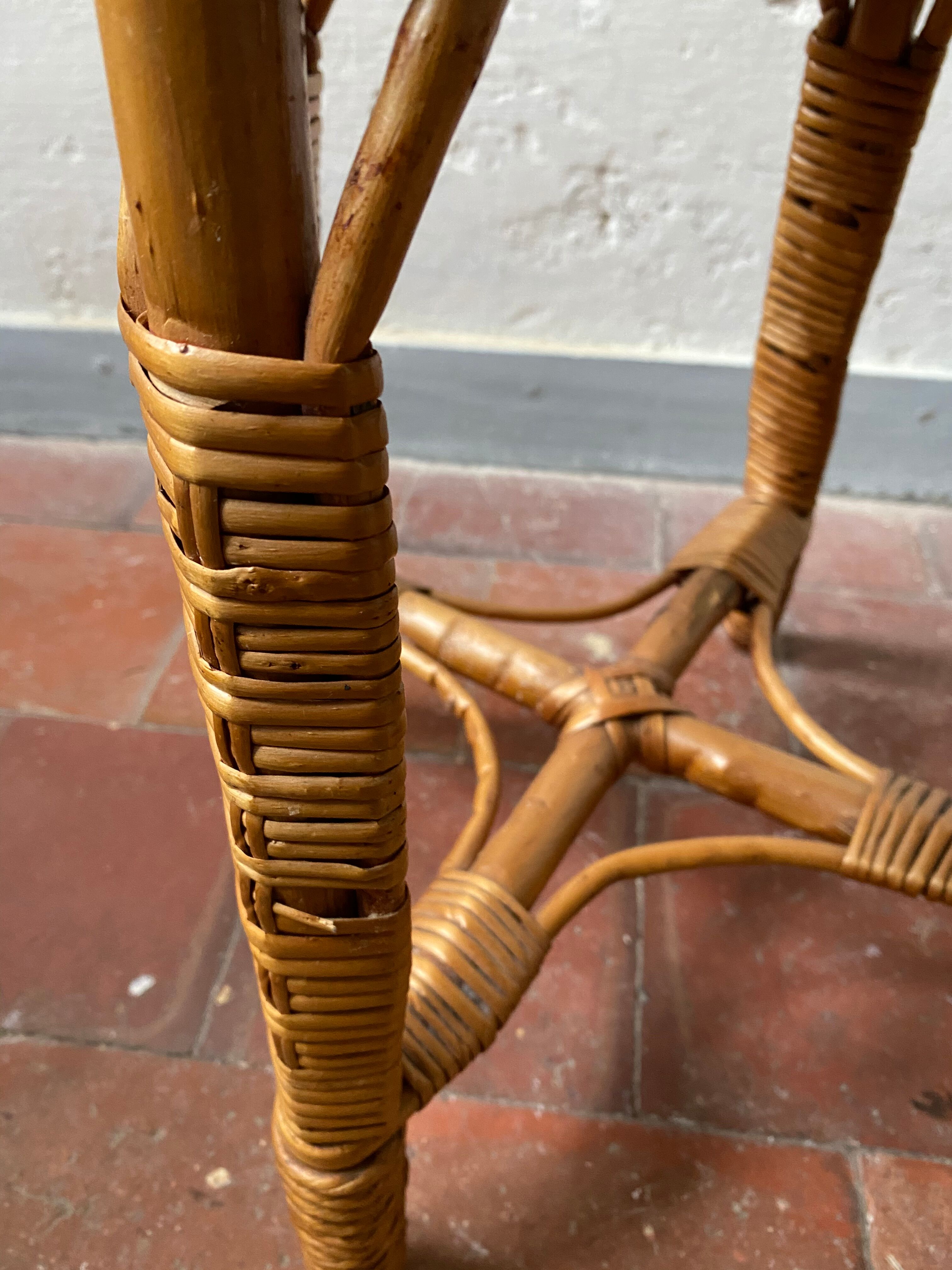 Wicker stool 60s