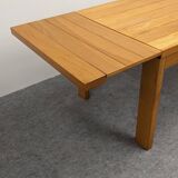 Maison Regain extendable table in solid elm, 70s-80s