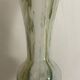 Vase in white opaline blown glass and green, yellow, blue polychrome shades