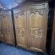 Pair of high-quality solid oak Norman wardrobes, "Cauchoise" model from the 1960s-1970s.