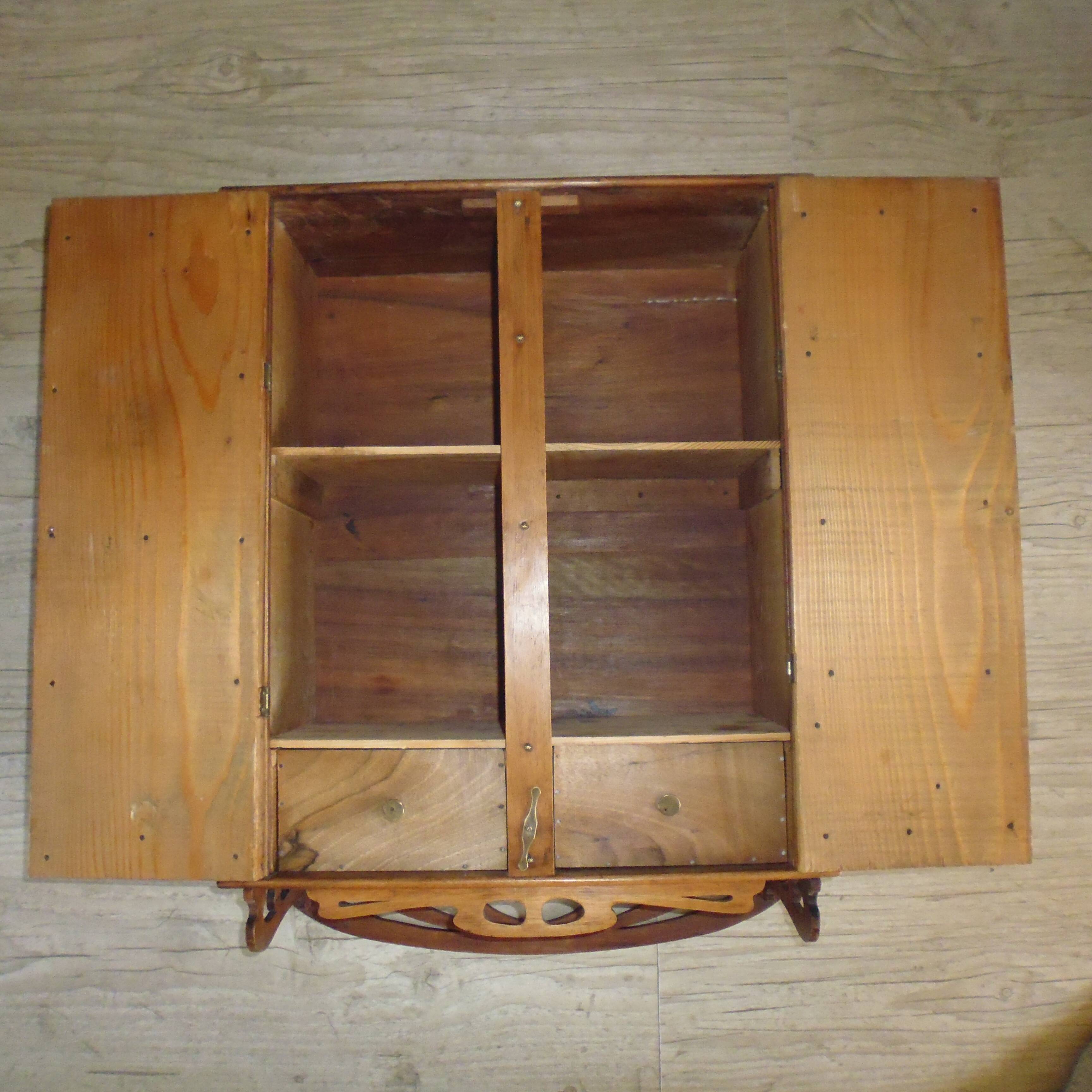 1900 walnut medicine cabinet