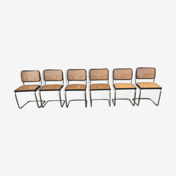 6 chaises cannées Cesca B32 par Marcel Breuer circa 1970