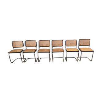 6 Chairs Cesca B32 by Marcel Breuer circa 1970