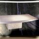 Large rectangular travertine coffee table by Claude Berraldacci, 1990s.