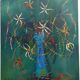 Painting on canvas by Robert Martin, "Flowers", 1975