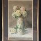 Ernest FOUSSIER 1901 "White roses in a Japanese vase"watercolor signed