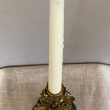 Louis XV candlestick in solid bronze openwork pewter base early twentieth century