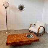 Italian design elm burl coffee table from the 70s Roche Bobois