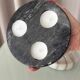 Pair of Vintage Marble Triple Tealight Candle Holders – Black & White