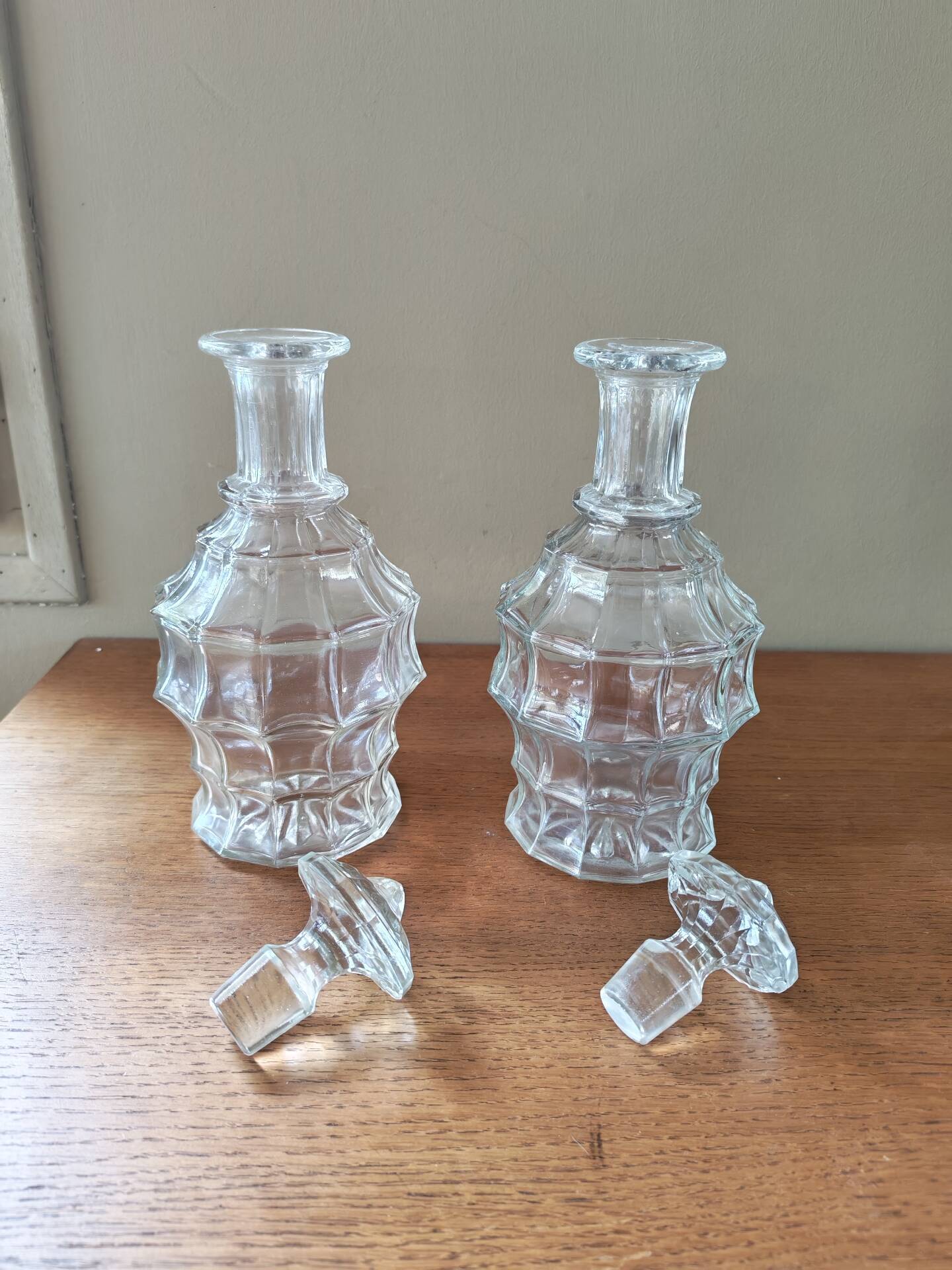 Paire de carafes anciennes 19ème siècle