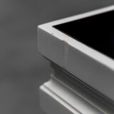 Coffee table wood 70s glass vintage modern