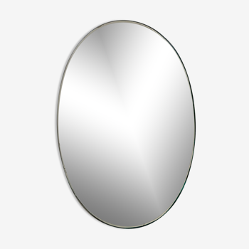 Miroir ovale biseauté ancien 32x47cm