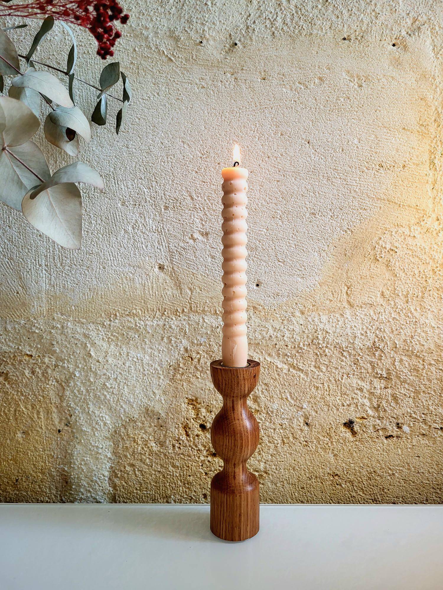 Candle holder - oak soliflore IRIS
