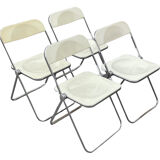 Plia lucite folding chairs Giancarlo Piretti for Castelli set of four