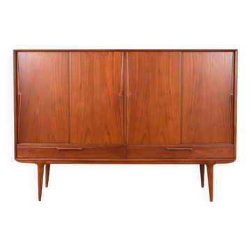 Mid-Century Danish Teak Highboard Model 13 by Gunni Omann for Omann Jun