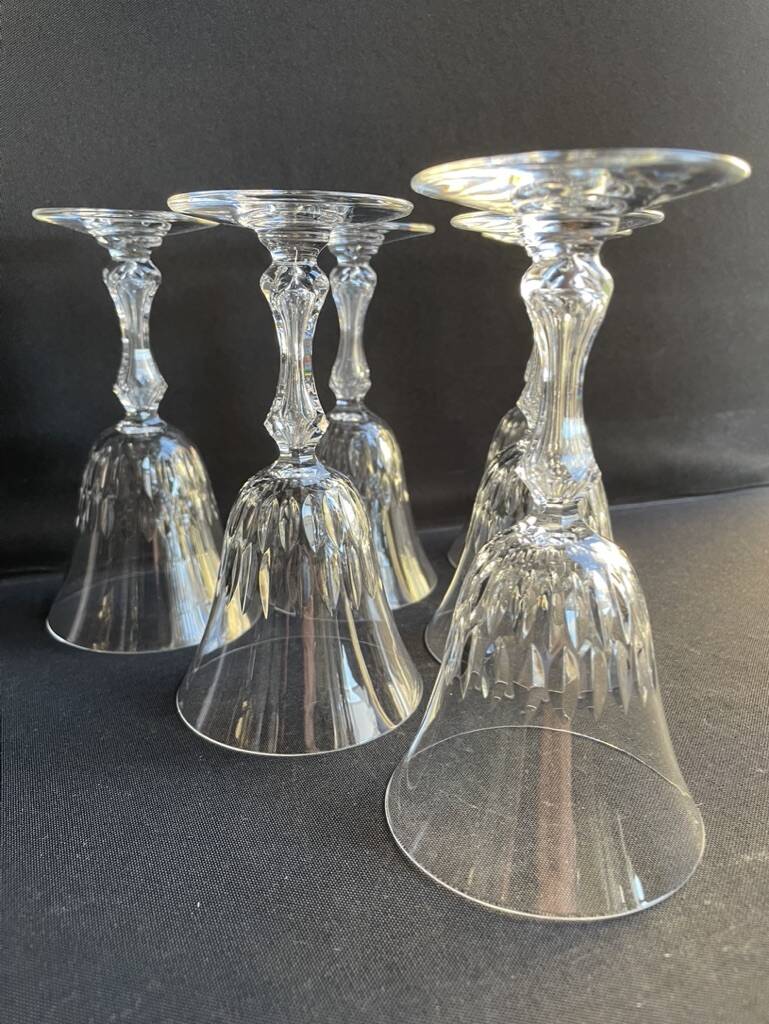 6 Saint Louis wine glasses cut Lozère service stamped