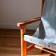 Vintage armchair for children in solid wood and thick canvas - Brutalist style