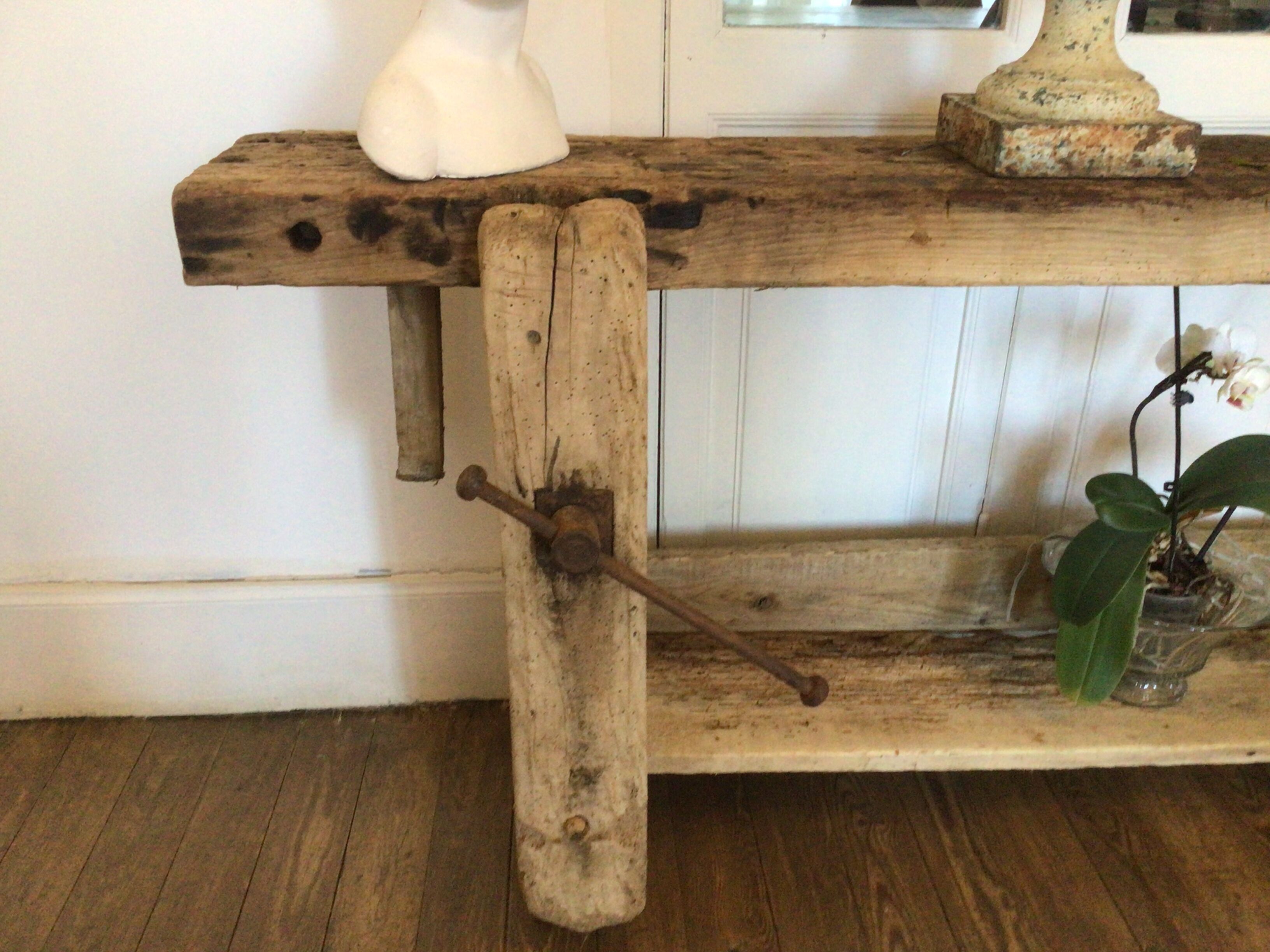 Old wooden workbench 2m48