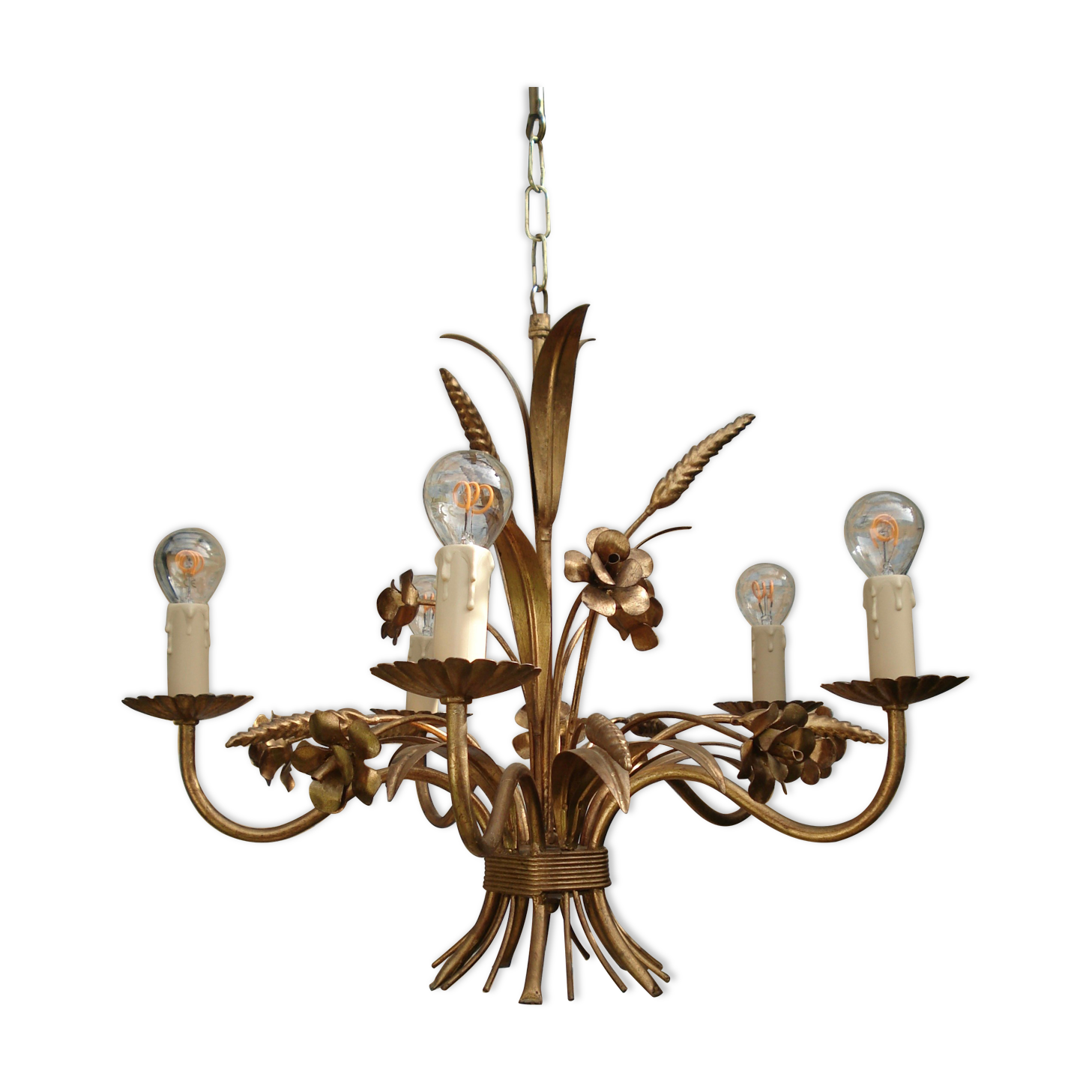 Lustre vintage 1950 epis de ble/fleurs