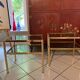 Paire de tables chrome doré et verre fumé