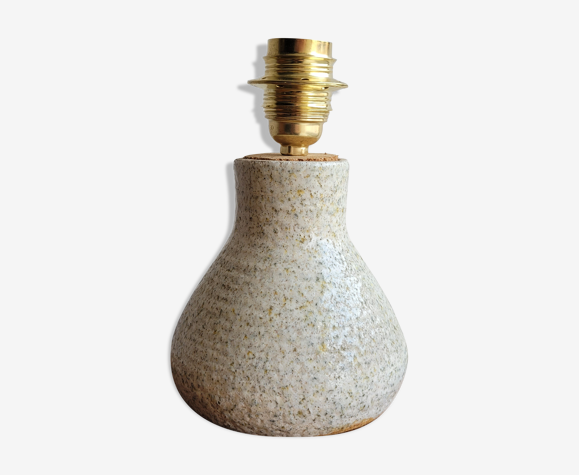 Pied de lampe en céramique blanche mouchetée vintage