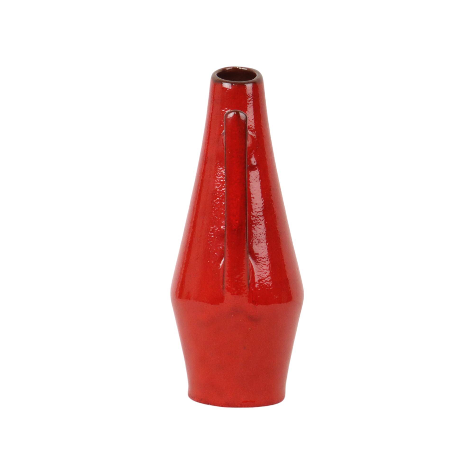 Rare Red Design Vase By Heinz Siery West Germany 271-22