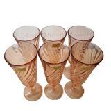 Vintage French Rosaline Champagne Glasses from the 1970s