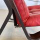 Vintage danish retro reclining lounge chair & stool in red leather by komfo