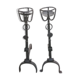 Pair of cast iron chenets