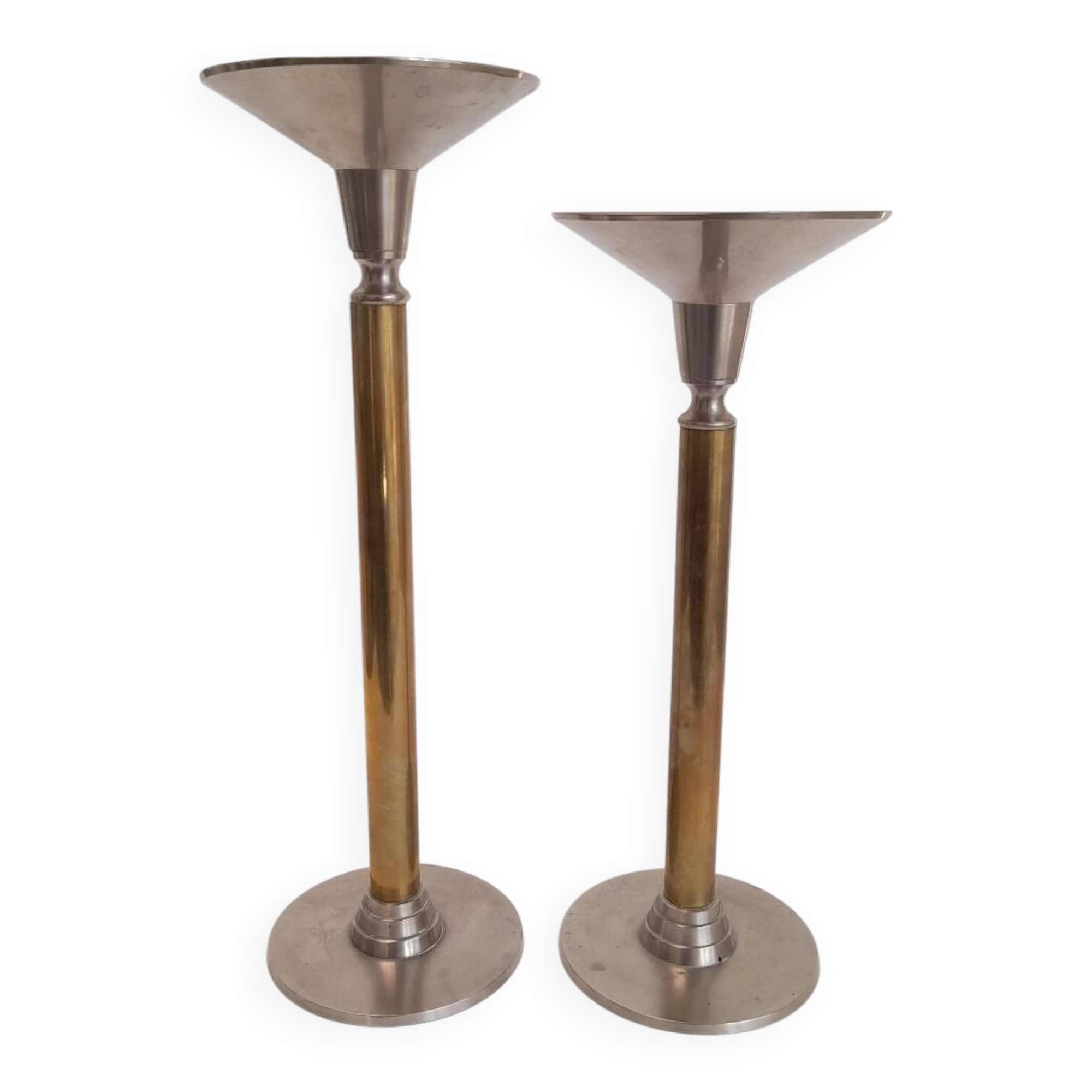 Pair of large Art Deco candlesticks