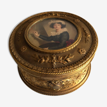 Boîte à bijoux en cuivre doré de style Louis XVI, XIXe