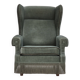 1970s, Danish wingback armchair, original condition, furniture velour, beech wood.