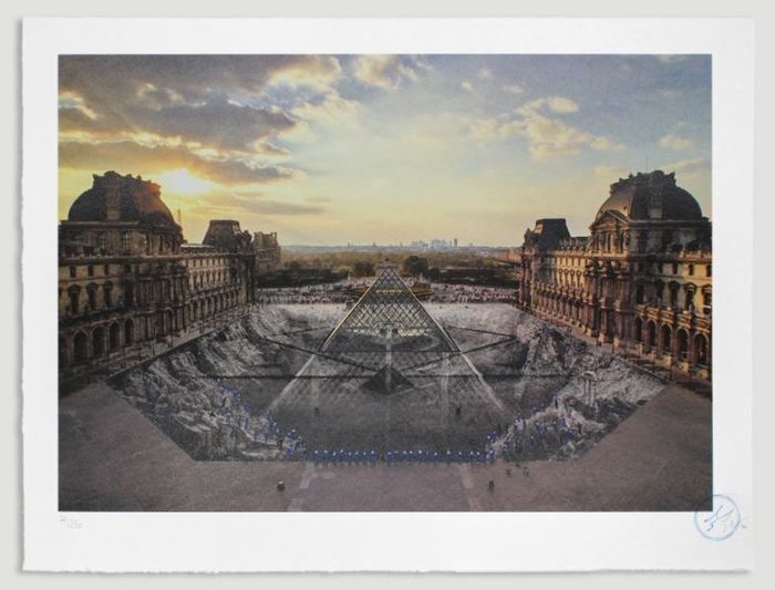 Jr at the louvre, 29 march 2019, 18h08, 2021, unframed lithograph