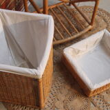 Wicker laundry bin