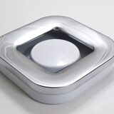 Square white ashtray Ico Parisi, chrome and melamine by Lamperti, Italy, 1970s.