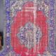 Multicolour Geometric Oushak Wool Carpet sku c69