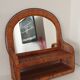 Miroir étagère en rotin et osier