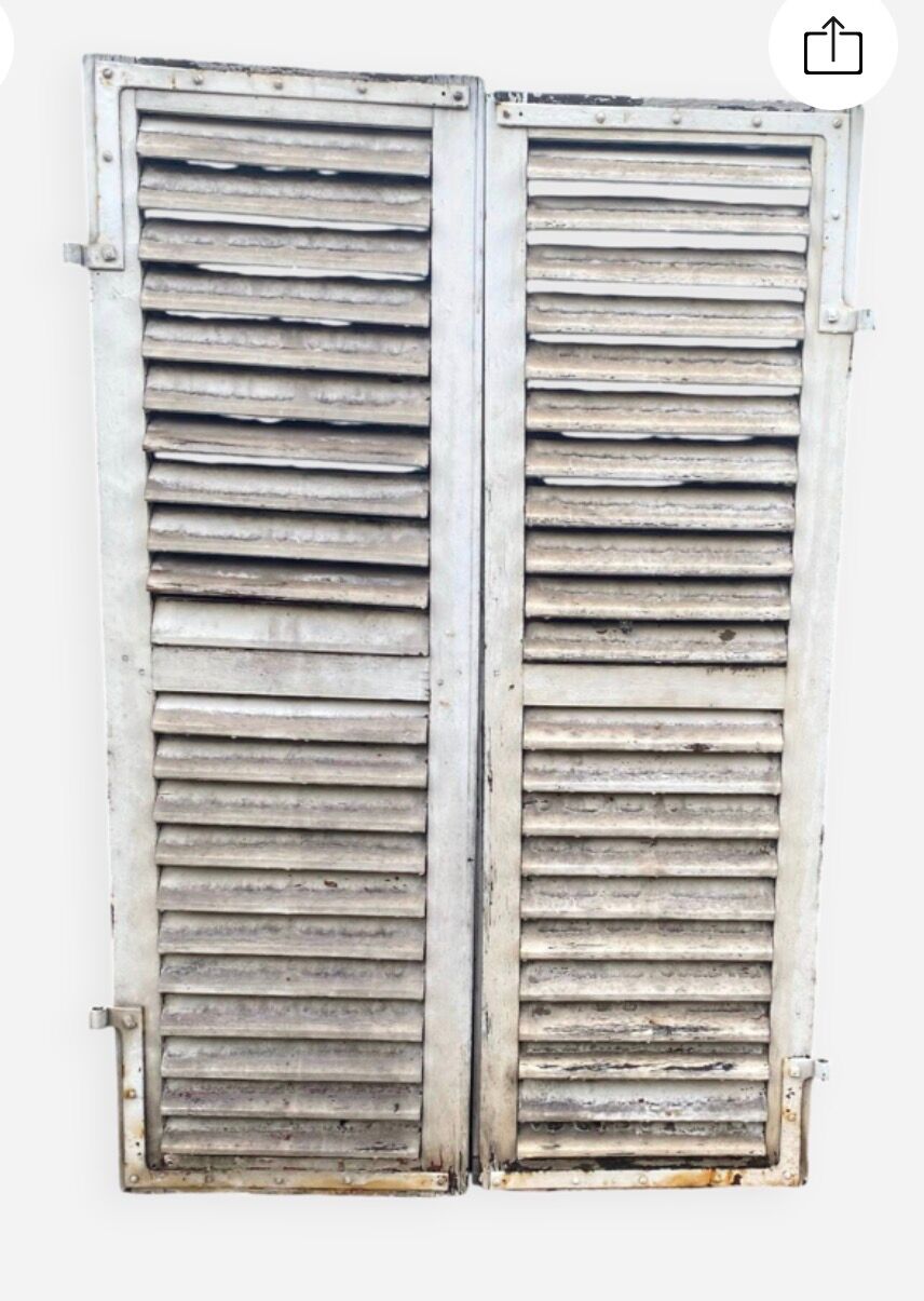 Old wooden shutter blinds