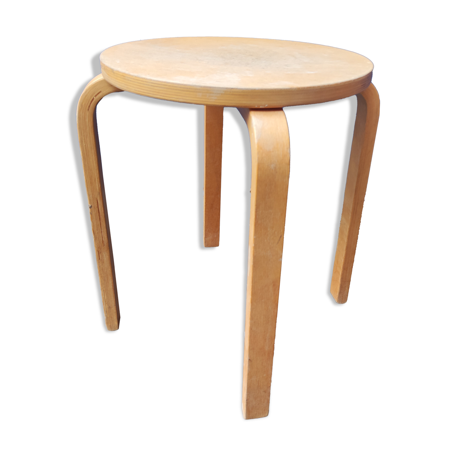 Curved wood stool